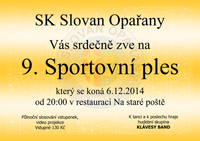 Pozvánka na 9. Sportovní ples 2014
